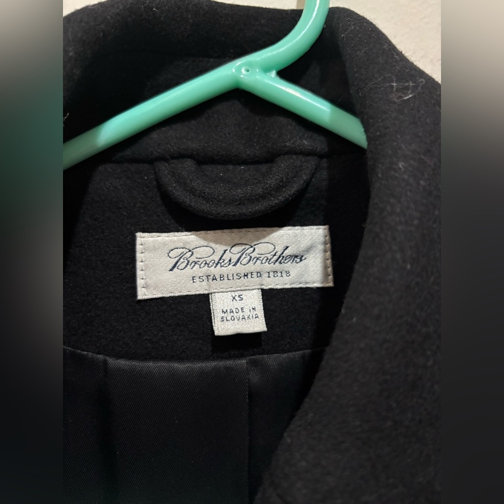 ✨True Vintage✨ 90s Brooks Brothers Black Peacoat Double-Breasted Wool - Picture 6 of 11